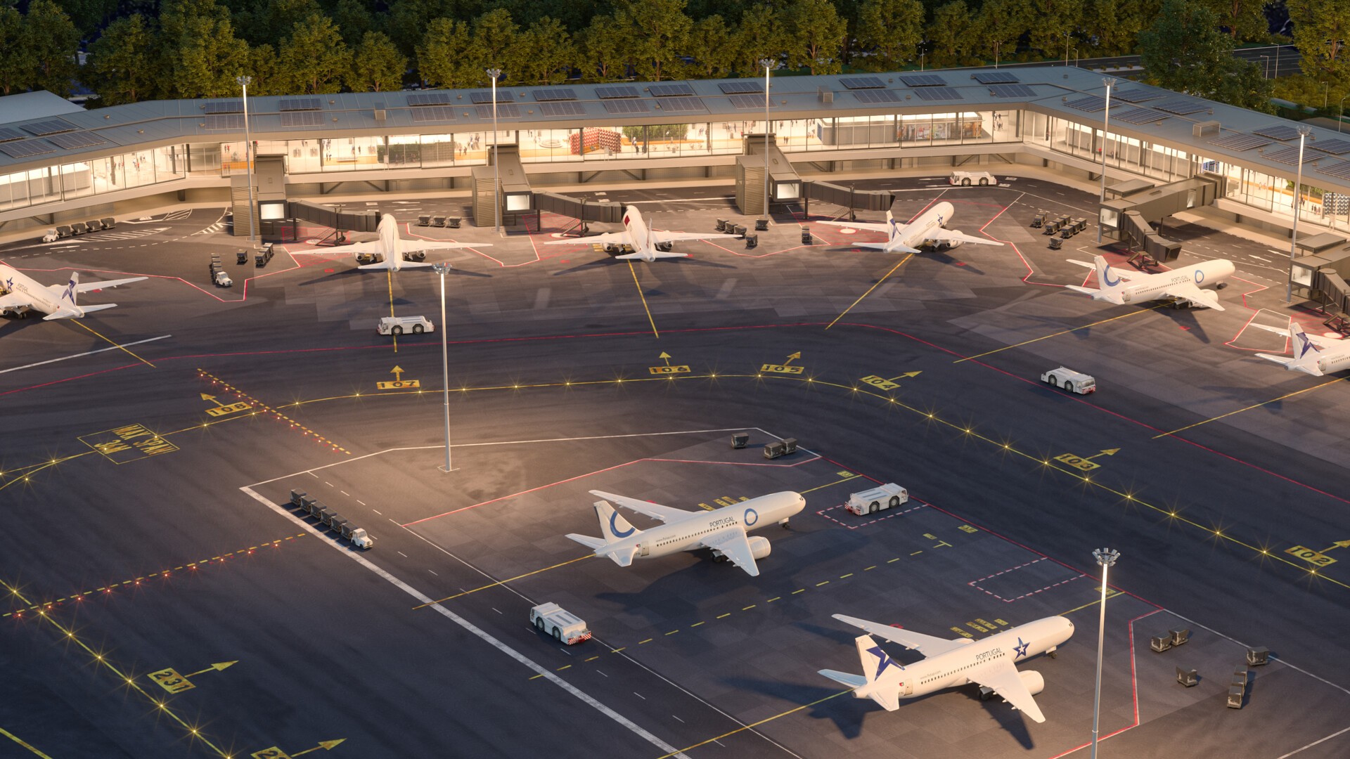Visualização aérea da expansão do Terminal 1 do Aeroporto Humberto Delgado, em Lisboa